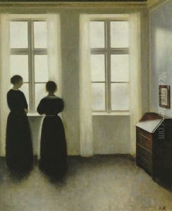 Figures By The Window, Strandgade 25 by Vilhelm Hammershoi