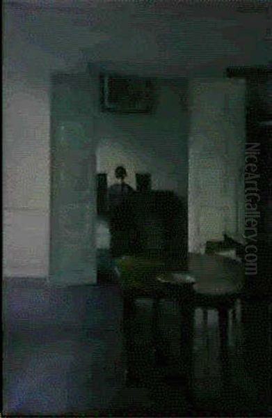 An Interior With A Woman Playing The Piano - view 1