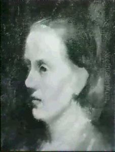 Portraet Af En Ung Pige I Profil by Vilhelm Hammershoi