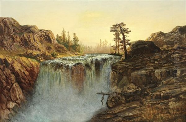 Rocky Gorge With Waterfall - view 1