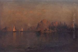 Coastal Scene With Sailboats by John Olson Hammerstad