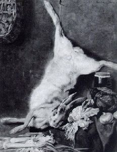 Kuchenstilleben Mit Erlegtem Hasen by Peter von Hamme-Voitus