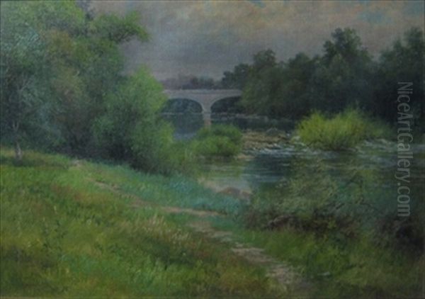 Riverscape With Bridge - view 1