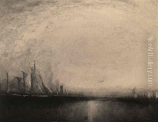 Sailboats At Dusk - view 1