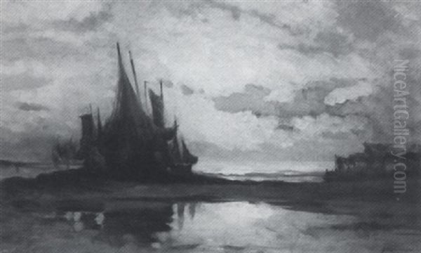 Sailing Vessels At Low Tide - view 1