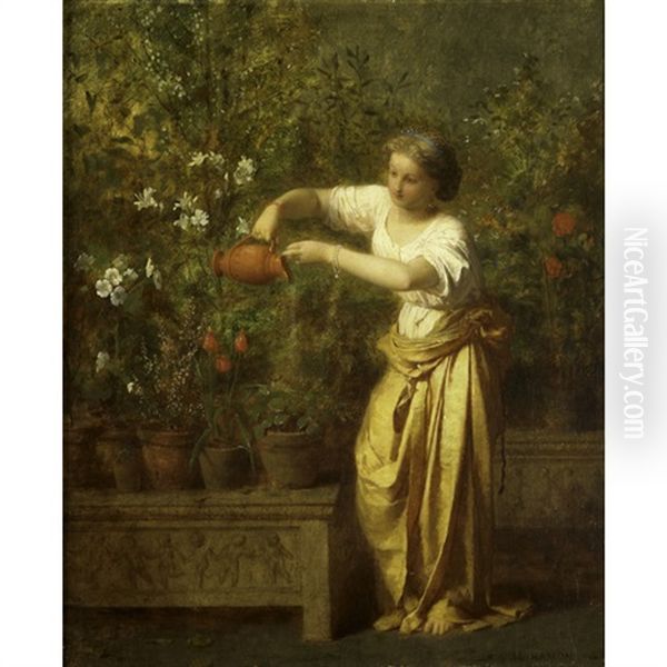 A Woman In A Garden - view 1