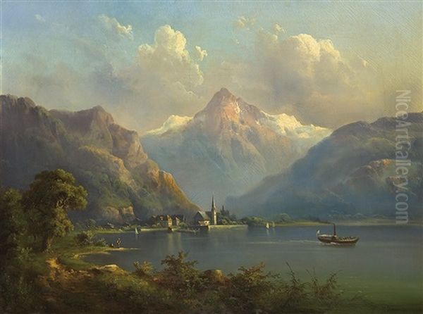Alpine Landscape With Lake - view 1