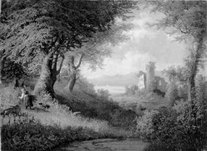 Blick Auf Eine Seelandschaft Mit Verfallener Burg by Guido Hampe