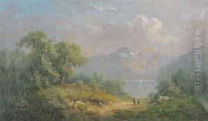 Angler Auf Dem Weg Zum Gebirgssee by Guido Hampe