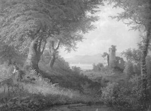 Abendstimmung An Einem Oberitalienischen See by Guido Hampe