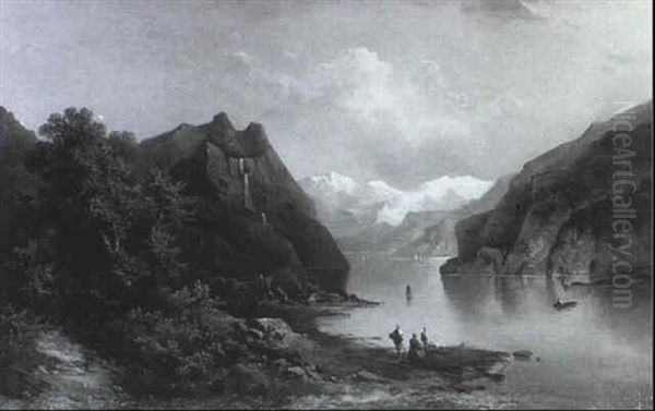 Gebirgssee Mit Segelbooten - view 1