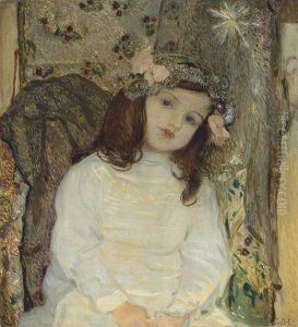 Portrait Of The Artist's Daughter, Ulrike Hampel, Aged 4 by Sigmund Walter Hampel