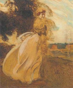 Study Of A Young Woman In A Landscape Study Of A Young Woman In A Landscape