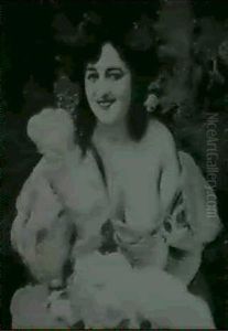 Madchen Mit Entbloster Brust by Sigmund Walter Hampel