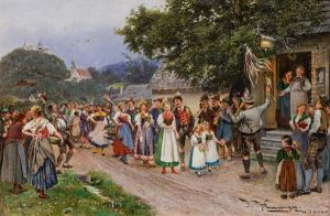 The Wedding Procession (peasant Wedding) by Johann Hamza