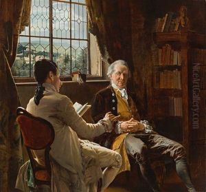 Schiller Liest Goethe Aus Seinem Werk Vor by Johann Hamza