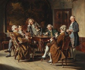 A Group Of Gentlemen by Johann Hamza