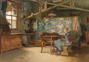 Bauerninterieur, Zurich by Johann Hamza