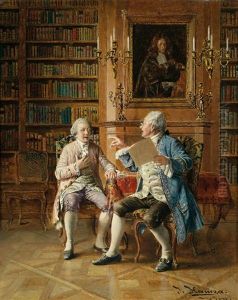 Disput In Der Bibliothek by Johann Hamza