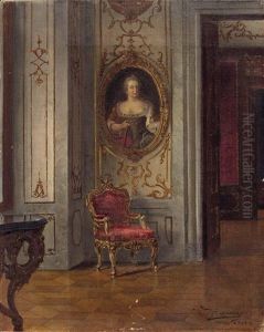Interieur Mit Portratbild (kaiserin Maria Theresia) by Johann Hamza