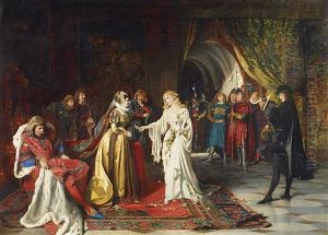 Historische Szene - Der Empfang Der Braut Am Hofe by Johann Hamza