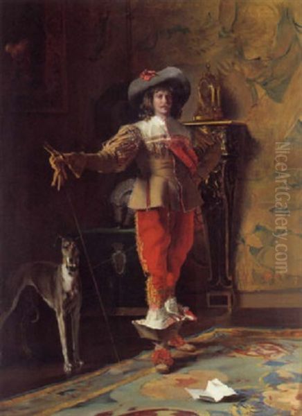 A Cavalier And His Dog - view 1