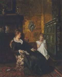 Mutter Mit Tochter Im Salon Mutter Mit Tochter Im Salon