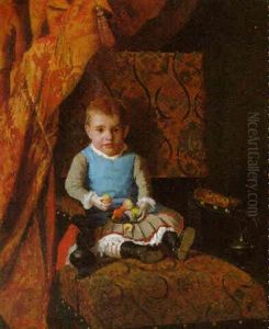 Kind Mit Fruchteteller by Johann Hamza