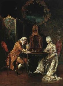 The Chess Game by Johann Hamza