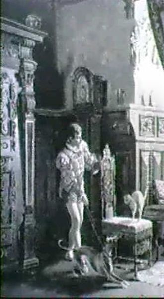 Bayerischer Page Mit Hund Und Katze In Einem                Neorenaissance-interieur - view 1