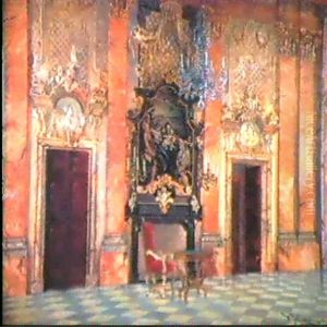 Der Barocke Festsaal In Stift Altenburg In No by Johann Hamza
