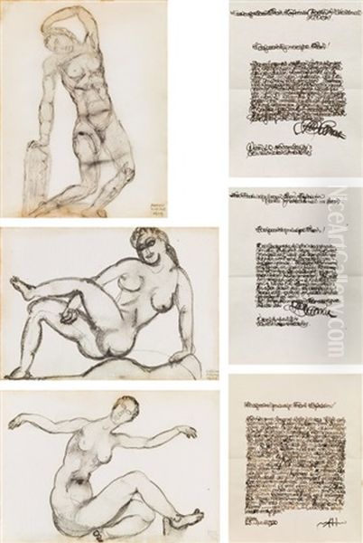 Mixed Lot: Three Drawings (1919) And Three Letters (1913/1914/1920) To Bertha Zuckerkandl - view 1