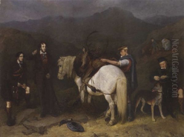 Portrait Of Lord Kinnaird And Richard Williams Deerstalking In Falah Forest - view 1
