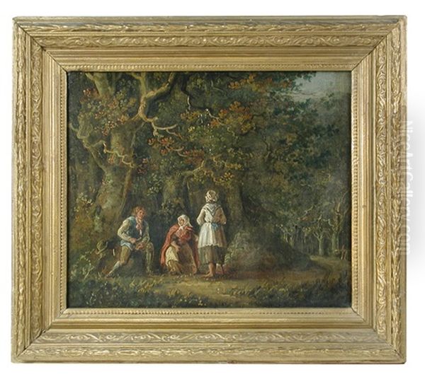Figures In A Woodland Landscape - view 1
