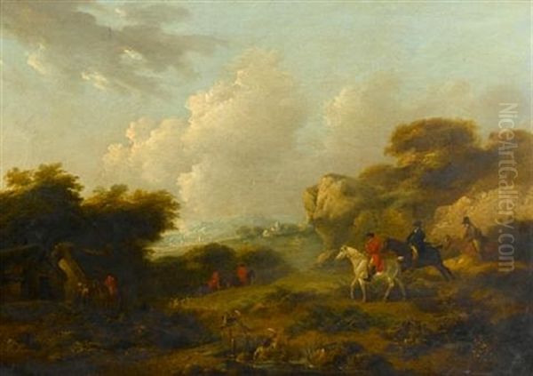 A Rocky Landscape With Hunters - view 1
