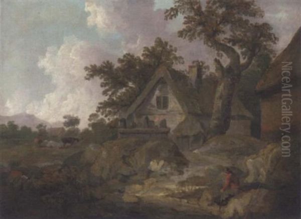 A Drover Resting Before A Cottage - view 1