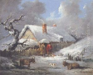Cottagers And Donkeys In Winter Cottagers And Donkeys In Winter