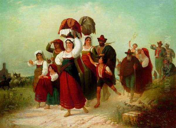 Ruckkehrende Landleute In Der Romischen Campagna - view 1