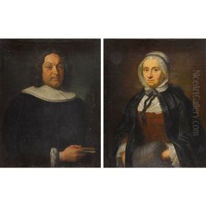 Portrats Von Hans Jacob Morell Und Einer Dame. Gegenstucke Portrats Von Hans Jacob Morell Und Einer Dame. Gegenstucke