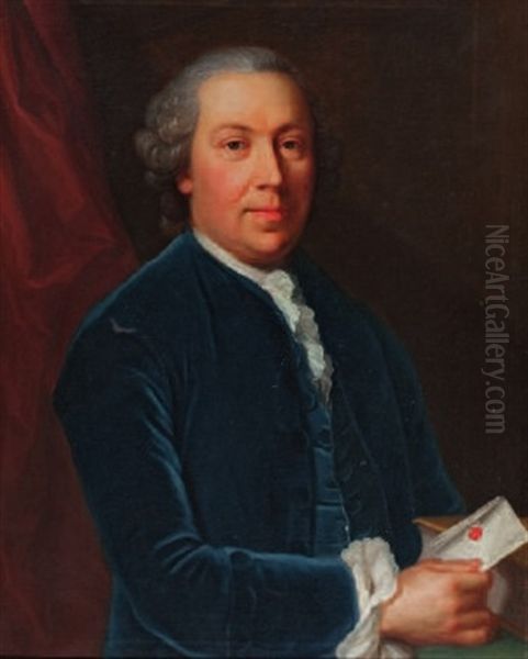 Bildnis Eines Unbekannten Herrn, Einen Brief Mit Rotem Siegel In Der Hand Haltend; Bildnis Einer Unbekannten Dame, Ein Rosenzweiglein In Der Hand Haltend (pair) - view 1