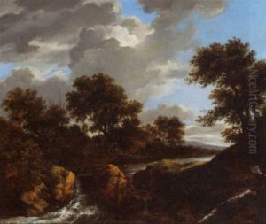 A Stream In A Mountainous Landscape by Louwrens Hanedoes