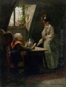 Bei Der Kartenlegerin by Ernst Hanfstaengl
