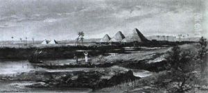 Die Pyramiden Von Giseh by Ernst Hanfstaengl