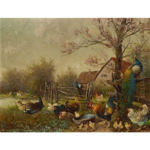 Huhnerhofszenen Mit Pfauen (3 Works)