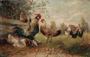 Huhnerhof by Max Josef Haenger Sr.
