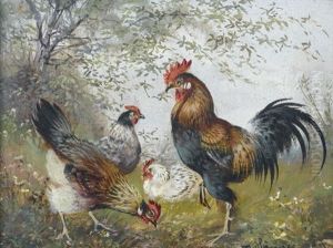 Huhnerhof by Max Josef Haenger Sr.