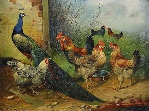 Tupp, Honor Och Pafagel (+ Another; Pair) by Max Josef Haenger Sr.