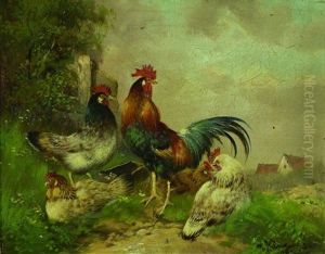 Huhnerhof by Max Josef Haenger Sr.