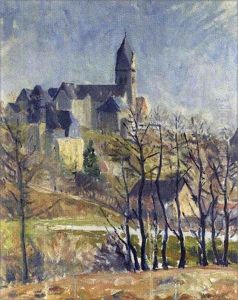 Klosterkirche Kelkheim I. Ts. Im Vorfruhling, 1929 by Max Josef Haenger Sr.