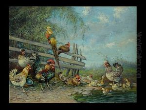 Vogelvieh Am Gatter